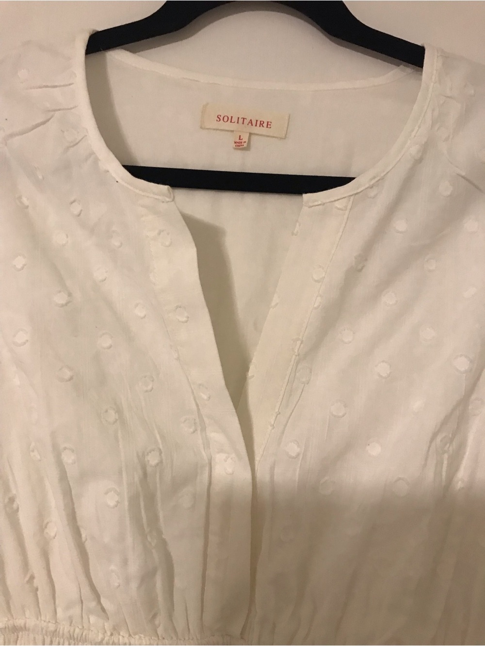 Solitaire White Eyelet Maxi Dress with Smocked Waist 0028 - Picture 2 of 4